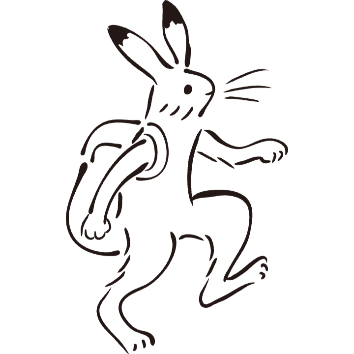観光するうさぎ